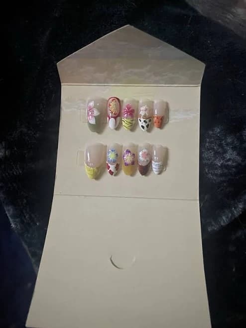 Press-on Nails Long Stiletto, Glossy Finish, Acrylic Ombre