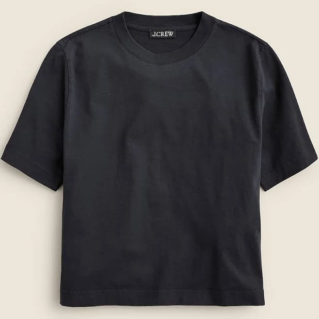 J.Crew Women's Relaxed Premium-Weight Cropped T-Shirt
