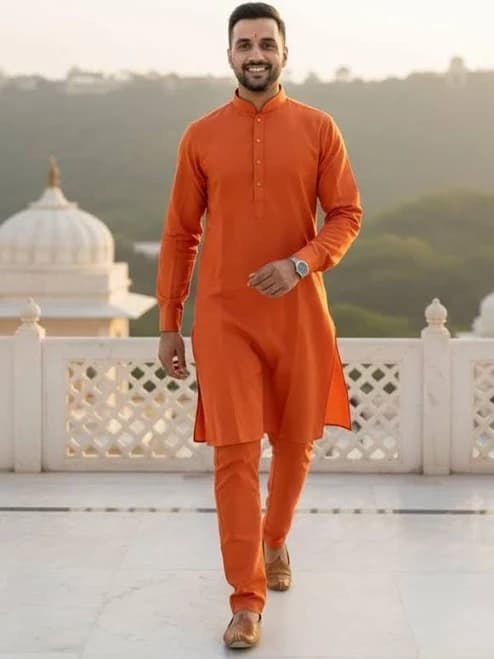 Men's Roman Silk Kurta Pyjama Set