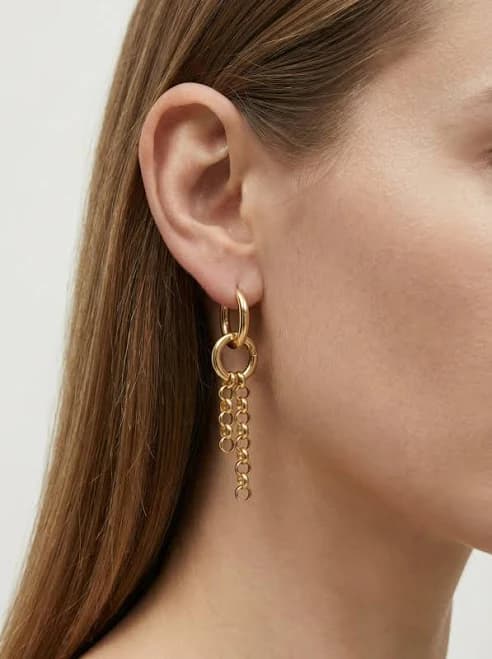 Brooklyn New York Minimal Chain Hoop Earrings