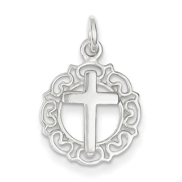 Sterling Silver Circle & Cross Pendant