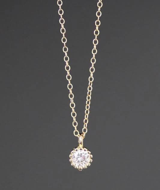 Cubic Zirconia Bezel Necklace