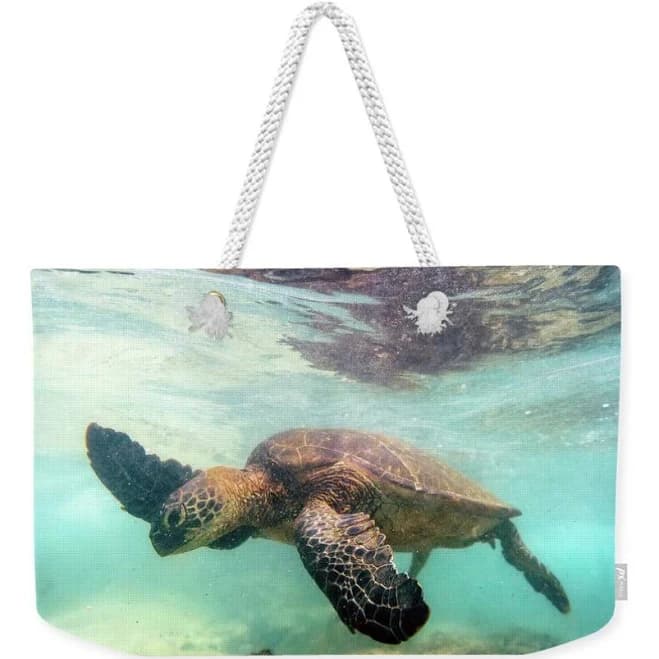 Christopher Johnson Hawaiian Green Sea Turtle Weekender Tote Bag