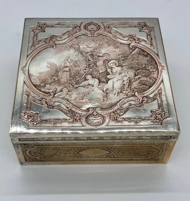 Antique Silver Plated Jewelry Box