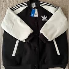Adidas Varsity Jacket Size: Large Color: Black & White