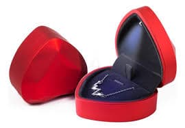 Isuperb Pendant Necklace Box With Led Light Heart Shape Jewelry Gift Box - Red