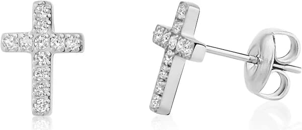 Pavé Cross Stud Earrings