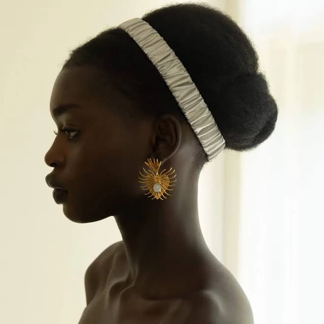 Misty Silver Grey Satin Ruched Headband