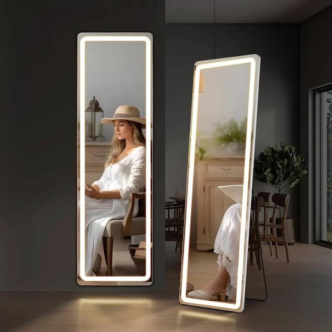 Full Length Floor Mirror with LED Light