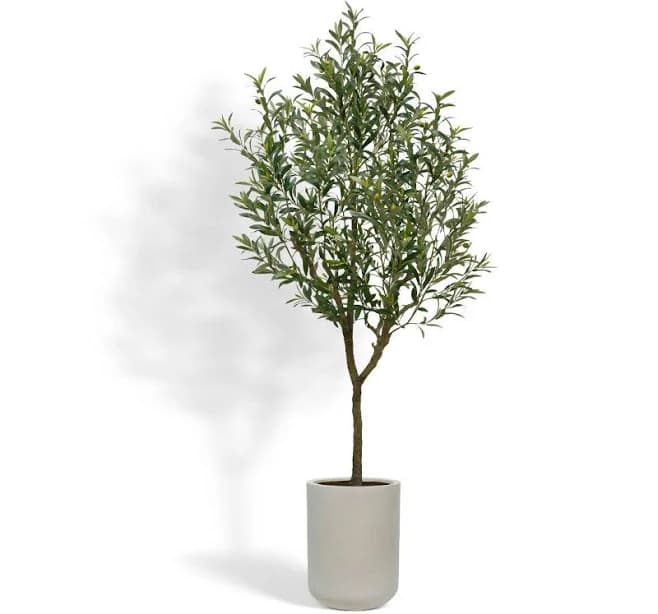 Artificial 7' Olive Tree with Artisan Mediterranean Planter