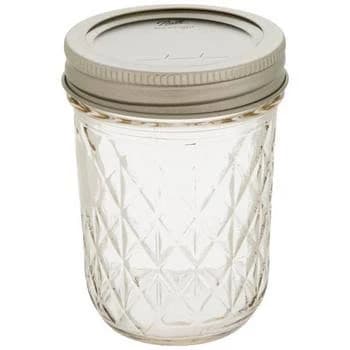 Quilted Glass Mason Jar - 8 ounces