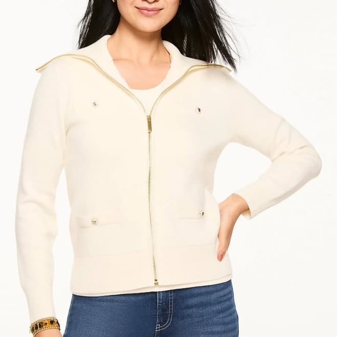Women's Talbots Plus Full-Zip Cardigan Sweater