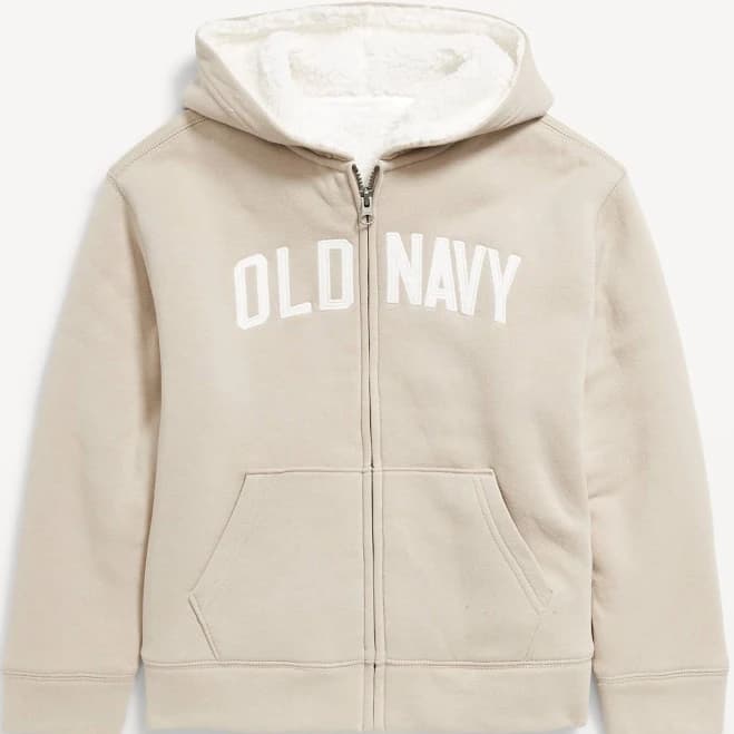 Old Navy Kids Logo- Graphic Sherpa-Lined Zip Hoodie