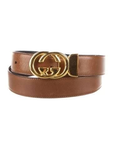 Gucci Interlocking G Logo Leather Belt in Neutrals, Women's XXL