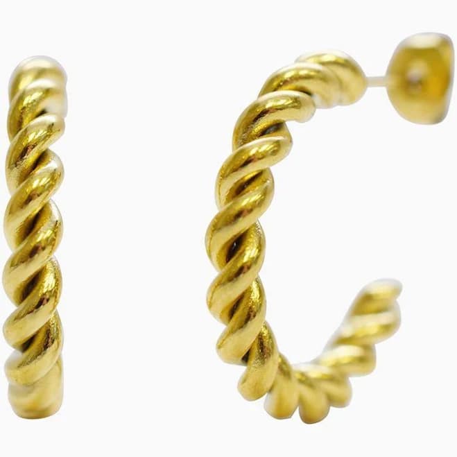 Totally Twisted Isla Twist Textured Hoop Earrings