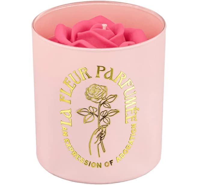 Luxury La Fleur Cashmere Rose Flower Candle