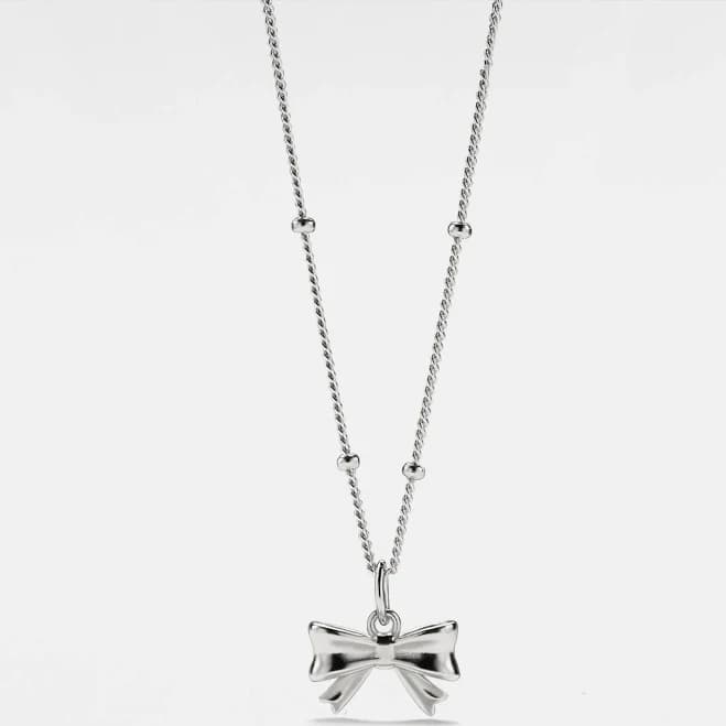 Bow Ribbon Charm Bead Necklace