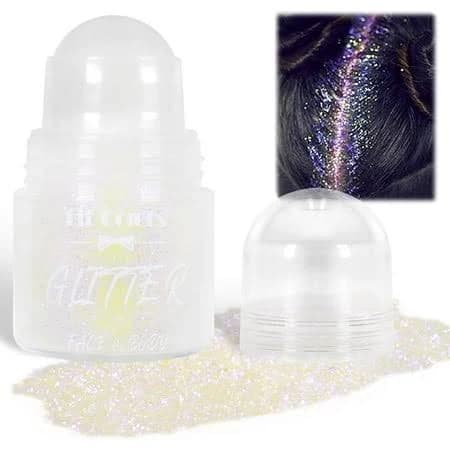 Iridescent Roll-on Face Glitter,Holographic Glitter Makeup,Color Changing Glitter Gel Under Light,Roll-on Body Glitter Gel for Hair,Face,Body, Size: