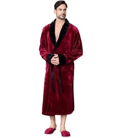 Lotus Men's Shawl Plush Robe