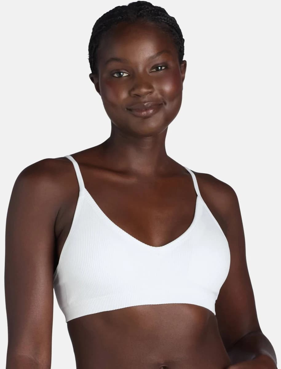No Boundaries Women's Seamless Ribbed Triangle Bralette