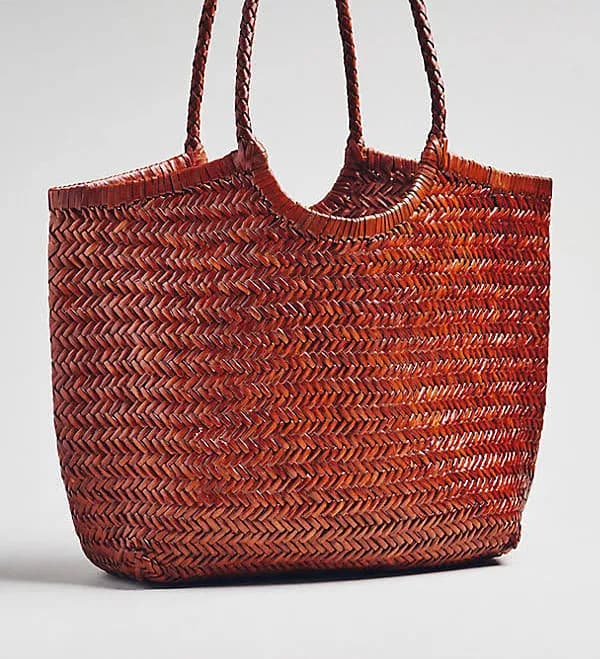 Anthropologie Woven Leather Tote