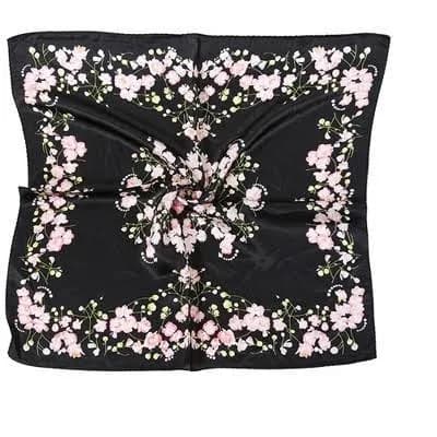 Allegra K Women's 100% Silk Floral Print Square Scarf