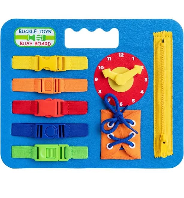Buckle Toys Busy Board Montessori Learning Toy