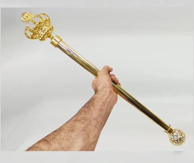 Egyptian Pharaoh Scepter: Metal Ritual Ceremony Prop