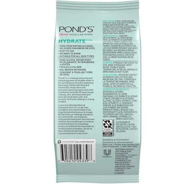 Pond's Hydrate Vitamin Micellar Wipes