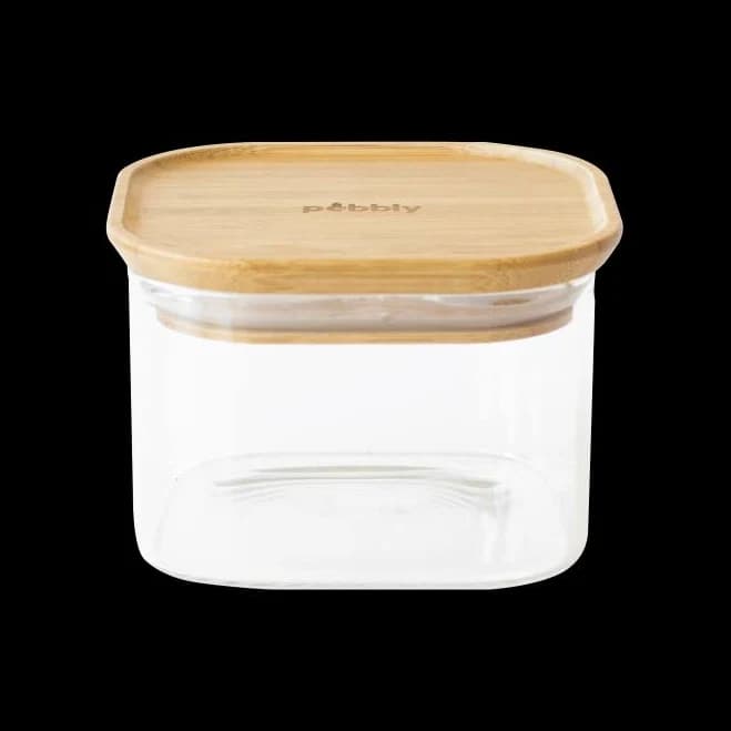 Pebbly Stackable Glass Container with Bamboo Lid