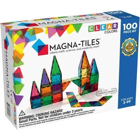 Magna-Tiles 100-Piece Clear Colors Magnetic Building Set