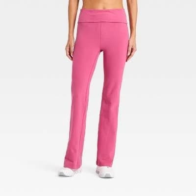 Cotton Balance Women's High-Rise Foldover Flare Leggings