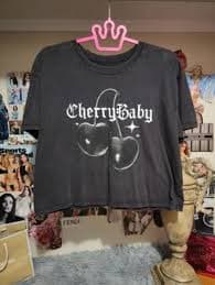 Cherry printed crop top Rebellious One | Mercari