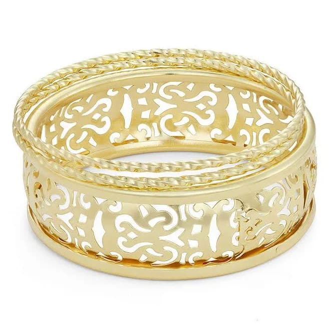 Emberly Filigree Bangle Bracelet Set of 3
