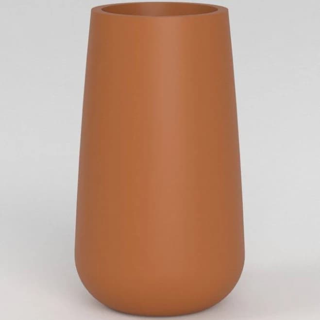 Jay Scotts Saigon Large Tapered Round Planter - 14 in x 17 in x 30 in - Matte Terracotta