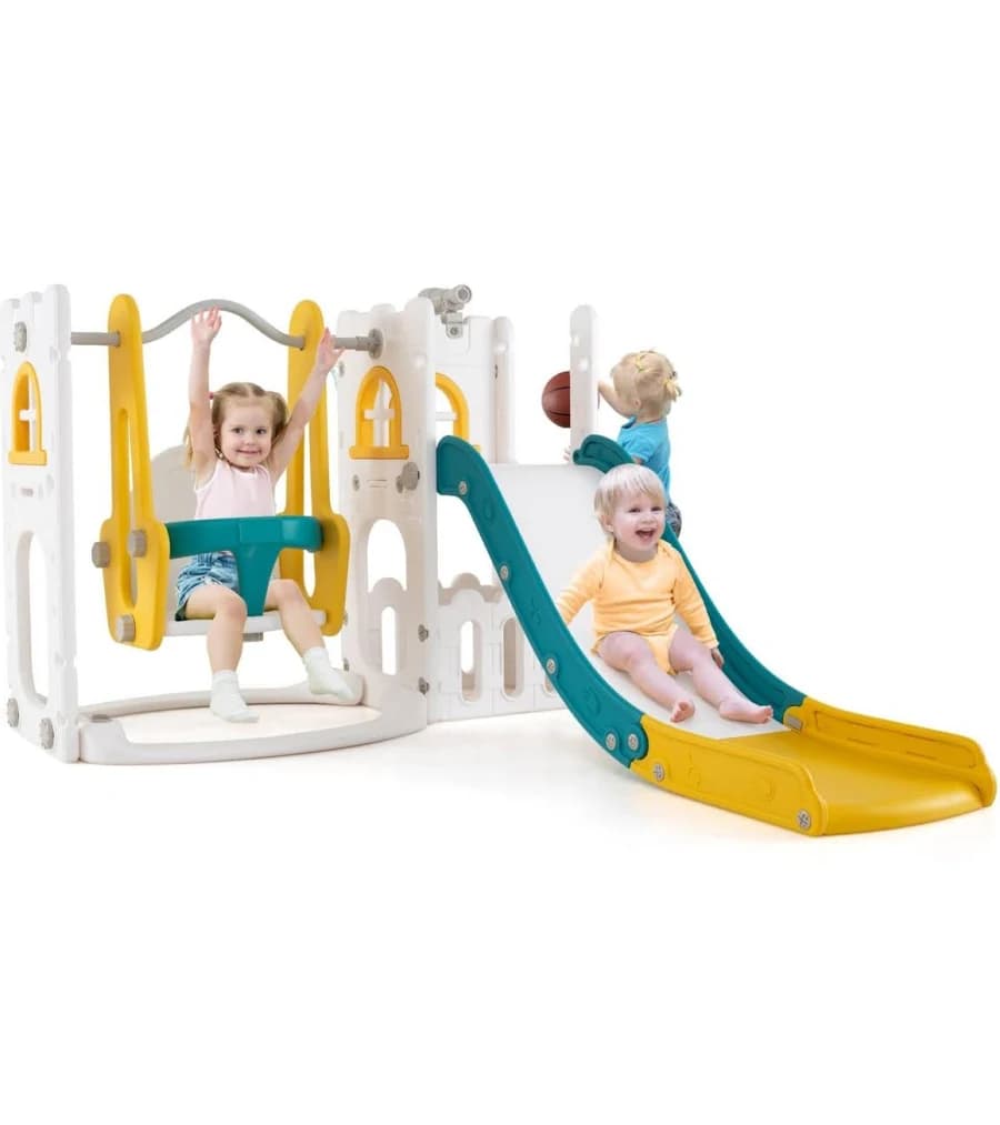 Mecale 7-in-1 Toddler Swing and Slide Set