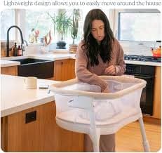 Amazon.com: HALO® BassiNest® Lite – Breathable Baby Bassinet Slides Over Bed with Mesh Walls for Airflow & Visibility, Lowering Wall for Easy Access, Portable & Lightweight, Fits Most Beds : Baby