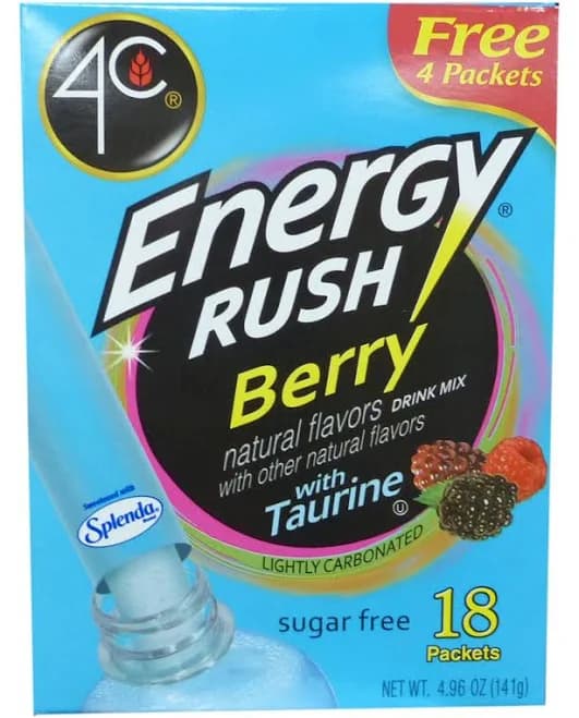 4C Totally Light 2 Go Energy Rush Drink Mix Berry