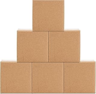 Schliersee 6x6x6 Shipping Boxes Set, Kraft Corrugated Cardboard Brown Square Box Mailers, Small Business Corrugated Packaging Box, Pack of 6