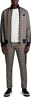 mens Plaid Track Jacket