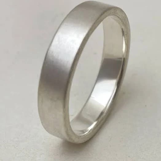 925 Sterling Minimalist Brushed Finish Ring