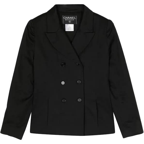 CHANEL Women's 1998 Logo-Button Double-Breasted Jacket