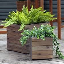 Sunnydaze Decor 2-Pack Square 12-in W Large Gray Wood Indoor/Outdoor Planter TAM-352 at Lowes.com