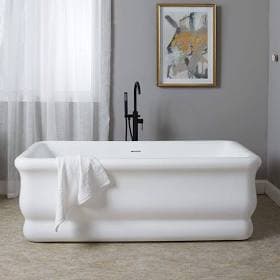 randolph morris Brighton 67 Inch Matte White Acrylic Double Ended Freestanding Tub rmd71