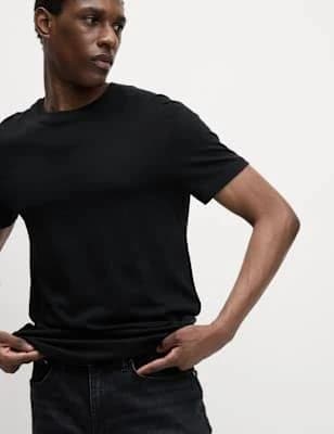 Marks & Spencer Slim Fit Pure Cotton Crew Neck T-Shirt