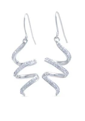 Sparkle Allure Women's Crystal Spiral Drop Earrings