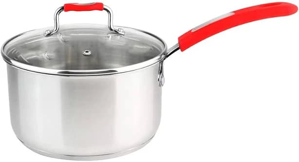 Europeware 0130-18SP 2.4QT Stainless Steel Sauce Pan with Glass Lid