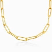 Gold Plated Paperclip Chain Necklace
