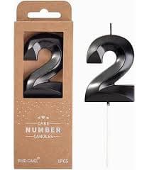 Amazon.com: PHD CAKE 2.76 Inch Crystal Black 2 Number Birthday Candles, Black Number Candles, Cake Number Candles, Party Celebration : Home & Kitchen