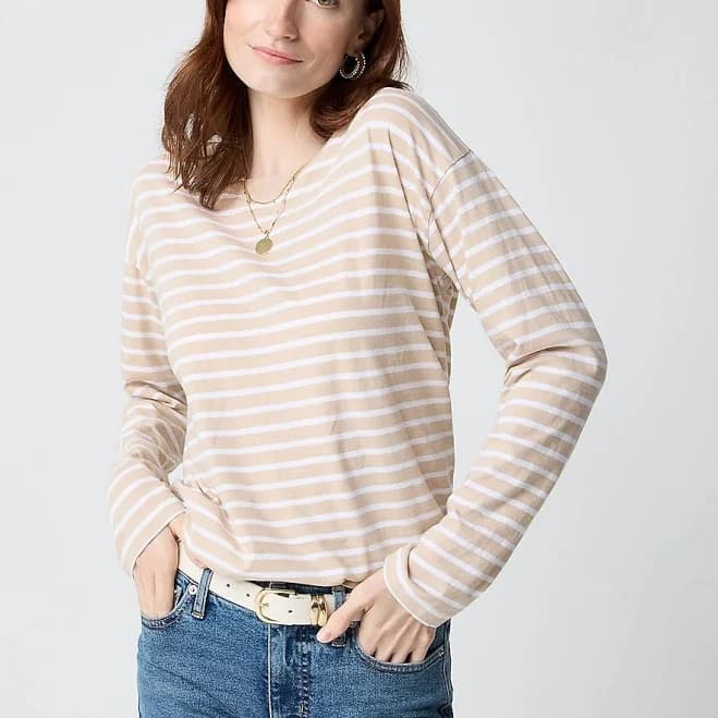 J.Crew Women's Long-Sleeve Striped Tee